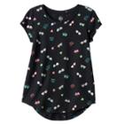 Girls 7-16 So&reg; Short Sleeve Curve Hem Tee, Girl's, Size: 16, Black