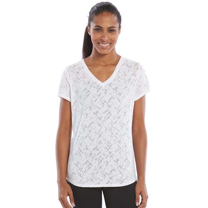 Women's Tek Gear&reg; Burnout Yoga Tee, Size: Medium, White
