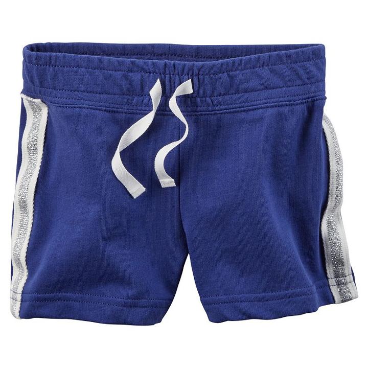 Girls 4-8 Carter's Glitter Stripe Knit Shorts, Girl's, Size: 4, Med Blue