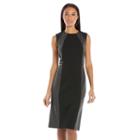 Sharagano Colorblock Ponte Midi Sheath Dress - Women's, Size: 4, Dark Grey
