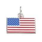 Logoart Sterling Silver American Flag Pendant, Women's, Multicolor