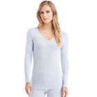 Women's Cuddl Duds Softwear V-neck Top, Size: Small, Med Blue