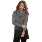 Women's Apt. 9&reg; Ombre Removeable Cowlneck Sweater, Size: Small, Med Grey