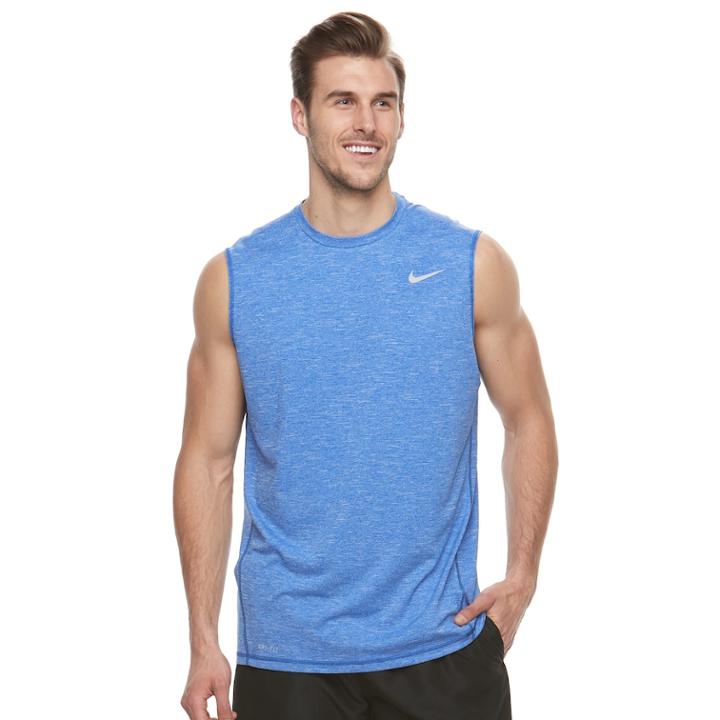 Big & Tall Nike Swim Heathered Sleeveless Hydroguard Tee, Men's, Size: 2xb, Blue (navy)