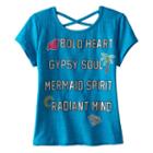 Disney D-signed Pirates Of The Caribbean: Dead Men Tell No Tales Girls 7-16 Criss-cross Back Foil Graphic Tee, Size: Large, Brt Blue