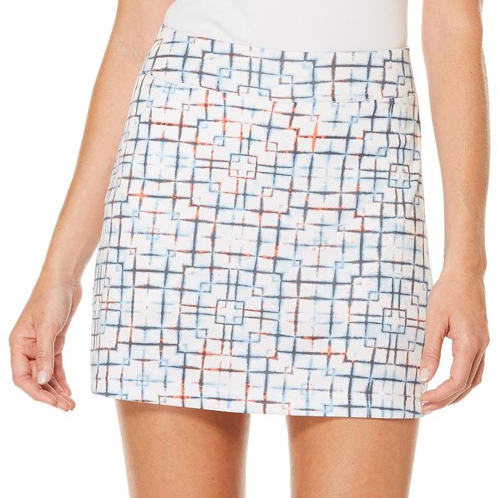 Women's Grand Slam Performance Print Golf Skort, Size: Xs, Light Blue