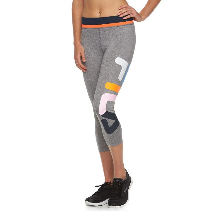 Women's Fila Sport&reg; Jacquard Performance Capris, Size: Large, Grey
