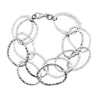 Sterling Silver Textured Link Bracelet, Women's, Size: 8, Grey