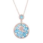 Sterling Silver Cubic Zirconia Circle Pendant Necklace, Women's, Size: 18, Blue