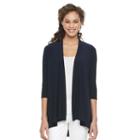 Women's Nina Leonard Godet Cardigan, Size: Large, Blue (navy)