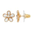Lc Lauren Conrad Mother-of-pearl Flower Stud Earrings, Women's, White Oth