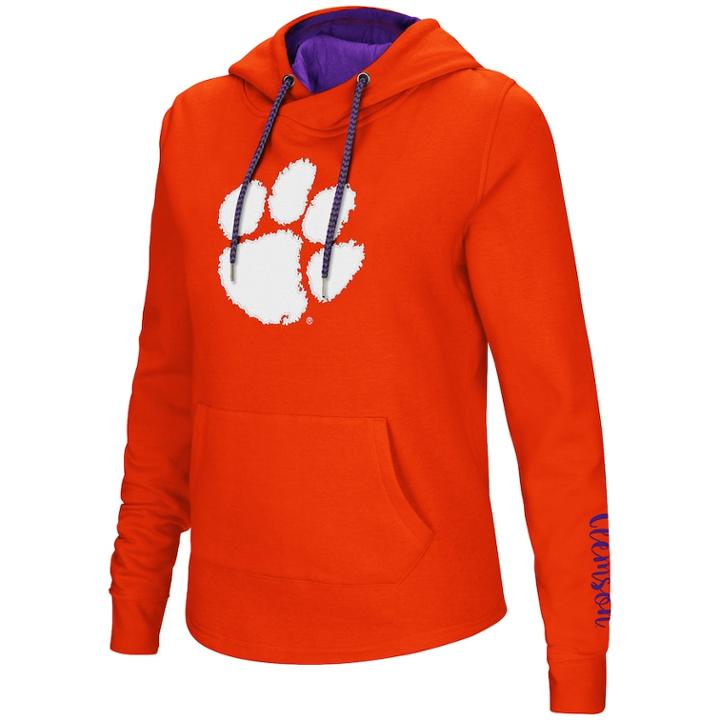 Women's Clemson Tigers Crossover Hoodie, Size: Medium, Drk Orange
