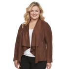 Plus Size Dana Buchman Faux-suede Jacket, Women's, Size: 3xl, Brown