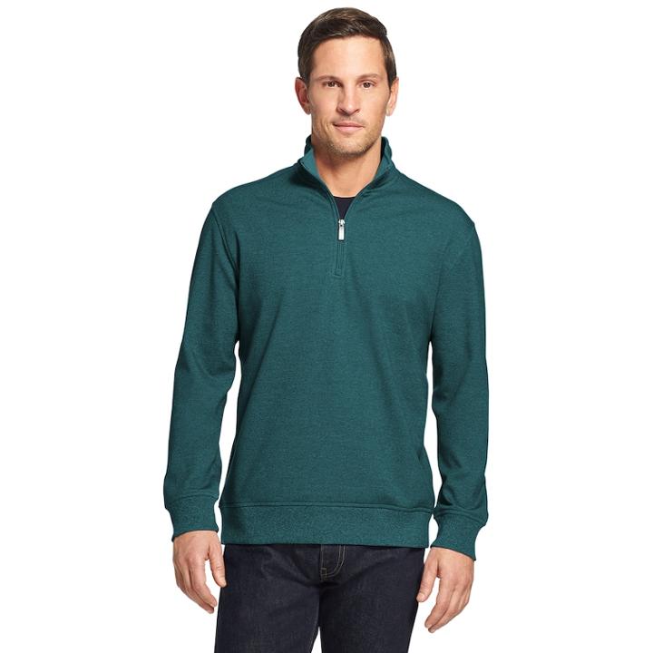 Men's Van Heusen Flex Fleece Quarter-zip Top, Size: Xl, Blue