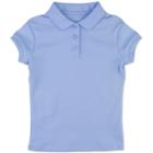 Girls 4-6x Chaps Interlock School Uniform Polo, Girl's, Size: Medium, Blue Other