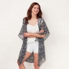 Women's Lc Lauren Conrad Bella Greenport Floral Kimono, Black