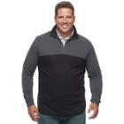 Big & Tall Haggar Marled Stretch Fleece Quarter-zip Pullover, Men's, Size: L Tall, Med Grey
