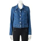 Women's Elle&trade; Ruffle Jean Jacket, Size: Xs, Light Blue