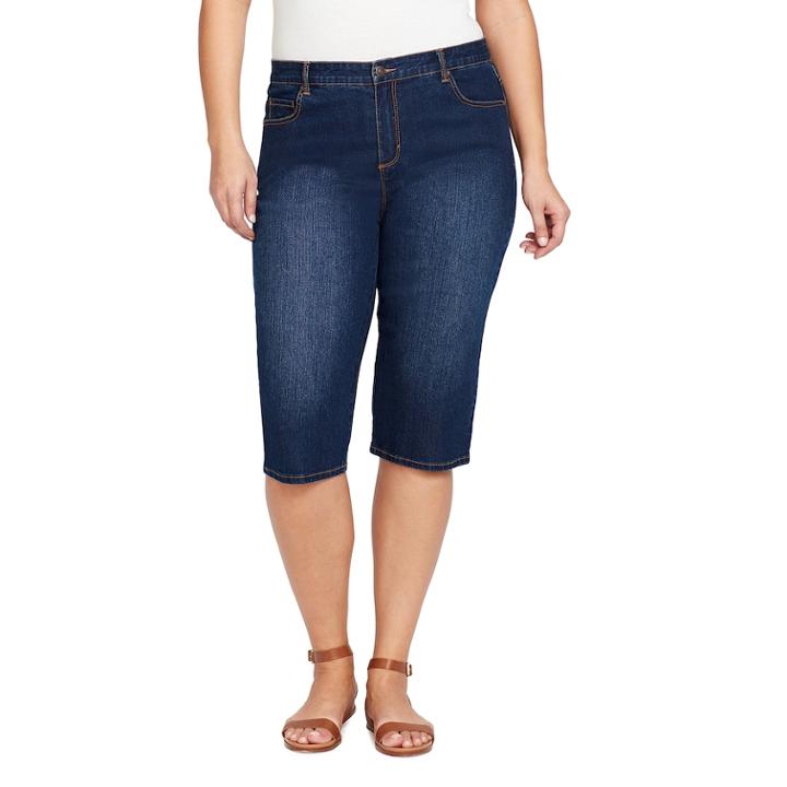 Plus Size Gloria Vanderbilt Amanda Skimmer Capris, Women's, Size: 22 W, Brt Blue