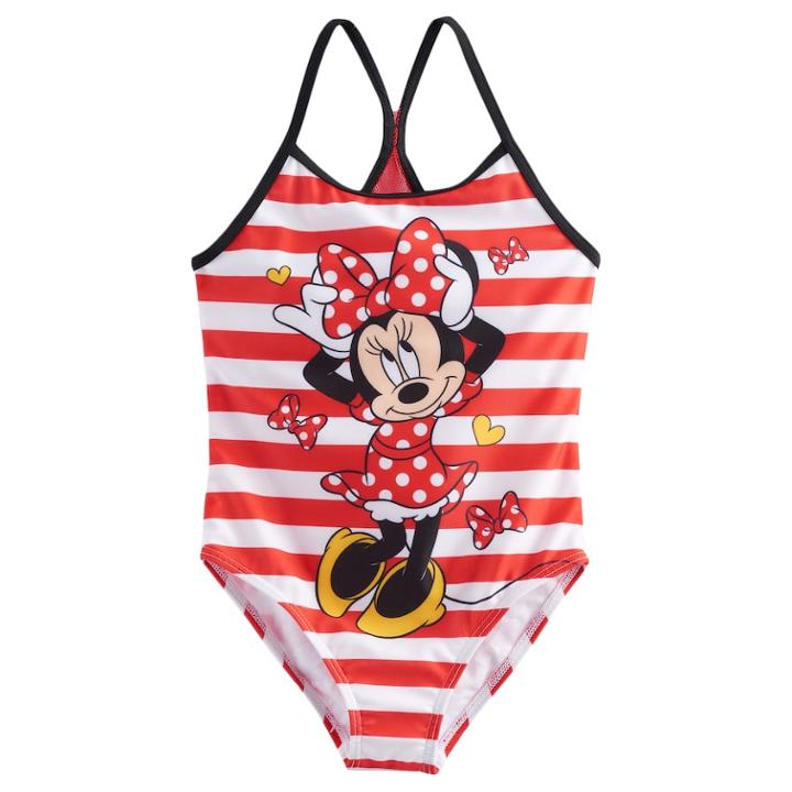 Disney's Minnie Mouse Girls 4-6x Striped One Piece Swimsuit, Size: 5-6, Red