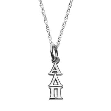Logoart Sterling Silver Alpha Delta Pi Sorority Pendant Necklace, Women's, Size: 18, Grey