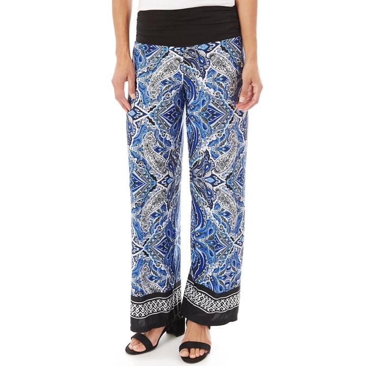 Women's Apt. 9&reg; Print Palazzo Pant, Size: Small, Cobalt Paisley