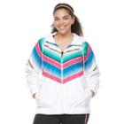 Plus Size Fila Sport&reg; Chevron Windbreaker Jacket, Women's, Size: 1xl, White