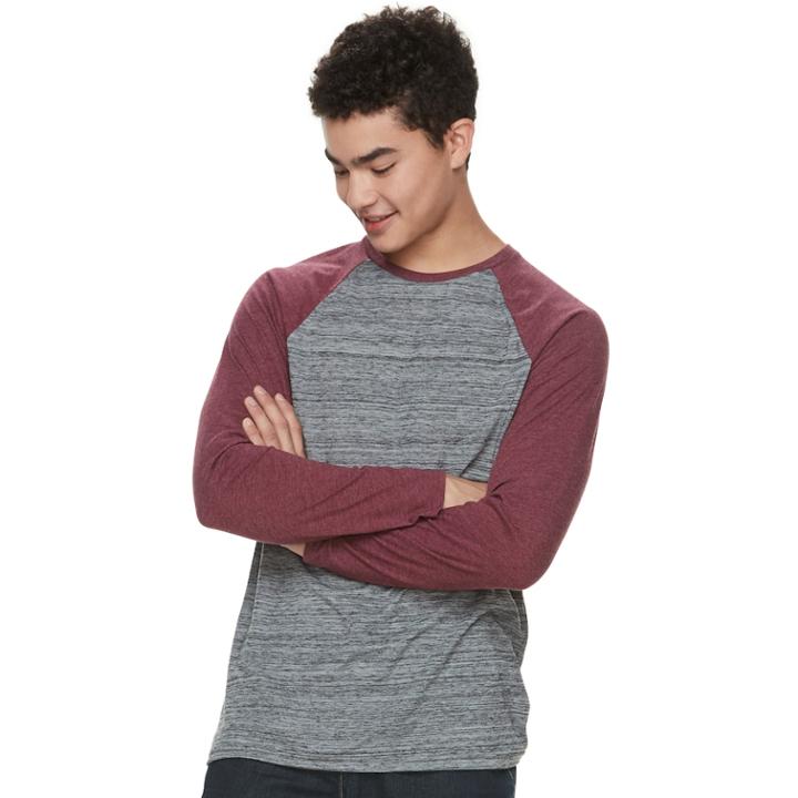 Men's Urban Pipeline&reg; Ultimate Raglan Tee, Size: Medium, Dark Pink