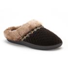 Women's Isotoner Mildred Diamond Quilted Velour Hoodback Slippers, Size: Medium, Brown