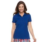 Women's Croft & Barrow&reg; Classic Polo, Size: Large, Dark Blue