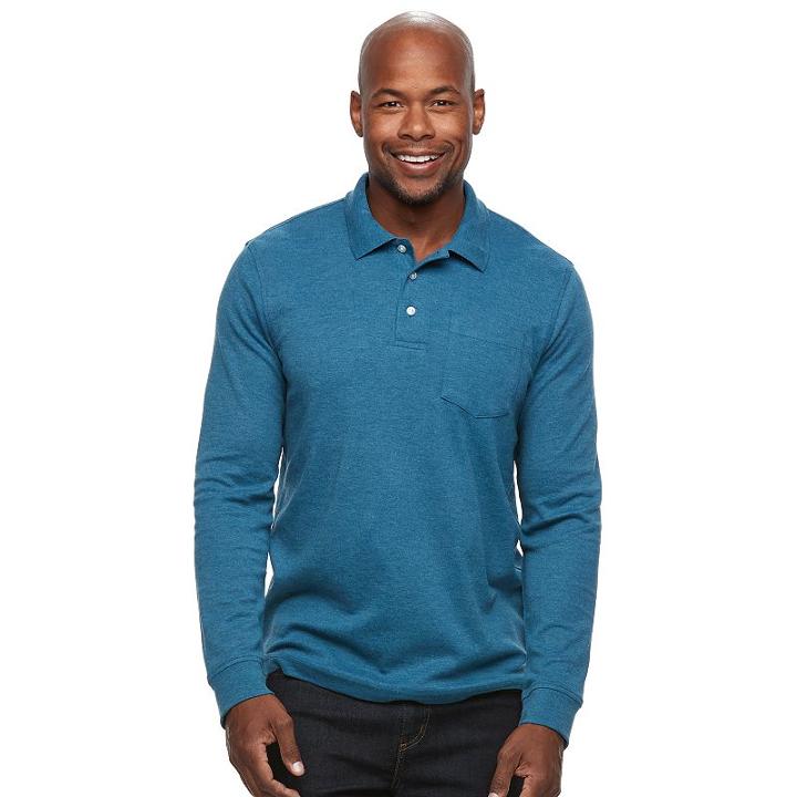 Men's Croft & Barrow&reg; Classic-fit Stretch Interlock Polo, Size: Xxl, Turquoise/blue (turq/aqua)