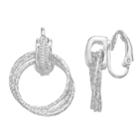Dana Buchman Textured Silver-tone Doorknocker Clip-on Earrings, Women's, Silver