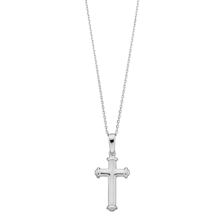 Sterling Silver Trefoil Cross Pendant Necklace, Women's, Grey