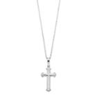 Sterling Silver Trefoil Cross Pendant Necklace, Women's, Grey