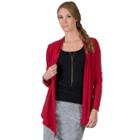 Women's Soybu Cora Open Front Wrap Cardigan, Size: Large, Med Red