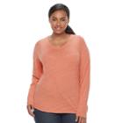 Plus Size Sonoma Goods For Life&trade; Essential V-neck Tee, Women's, Size: 2xl, Med Orange