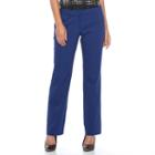 Women's Apt. 9&reg; Torie Straight-leg Dress Pants, Size: 16 Short, Dark Blue