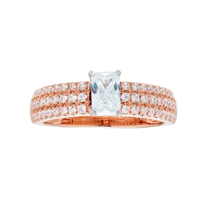 14k Gold 1 Carat T.w. Igl Certified Diamond Emerald Cut Engagement Ring, Women's, Size: 9, White
