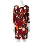 Women's Msk Abstract Floral Shift Dress, Size: Xl, Brt Red