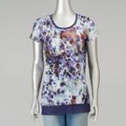 Women's Simply Vera Vera Wang Crinkle Tee, Size: Medium, Grey (charcoal)