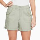 Women's Gloria Vanderbilt Misha Twill Button-tab Shorts, Size: 12, Lt Green
