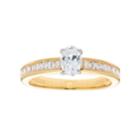 14k Gold Oval Cut 1 Carat T.w. Igl Certified Diamond Engagement Ring, Women's, Size: 6