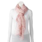 Lc Lauren Conrad Floral Border Oversized Oblong Scarf, Women's, White