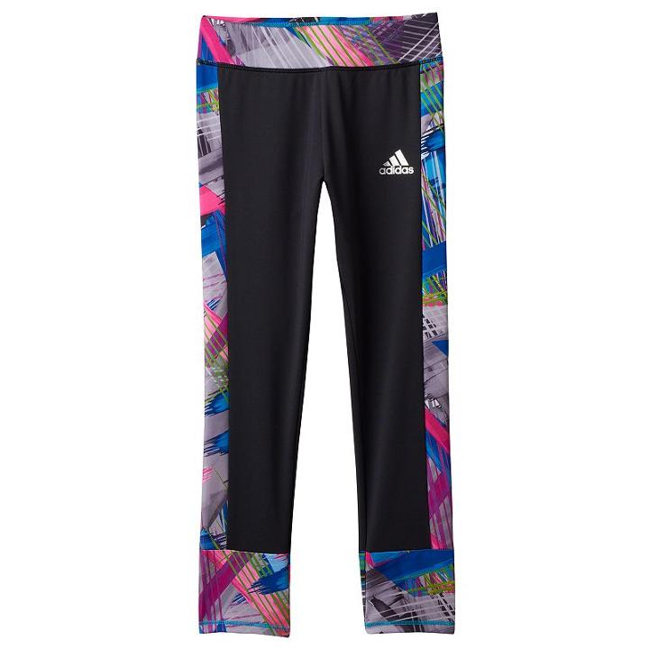 Girls 4-6x Adidas Climalite Free Kick Running Tights, Girl's, Size: 4, Black