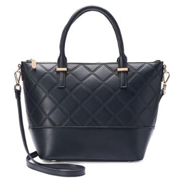 La Diva Penelope Quilted Satchel, Women's, Black