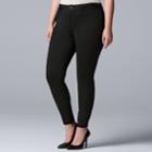 Plus Size Simpy Vera Vera Wang Midrise Skinny Ponte Pants, Women's, Size: 1xl, Black