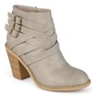 Journee Collection Strap Women's Ankle Boots, Girl's, Size: 10, Grey Other