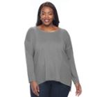 Plus Size Napa Valley Textured Rib Sweater, Women's, Size: 1xl, Dark Brown