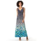 Women's Chaps Floral Empire Maxi Dress, Size: Small, Blue (navy)