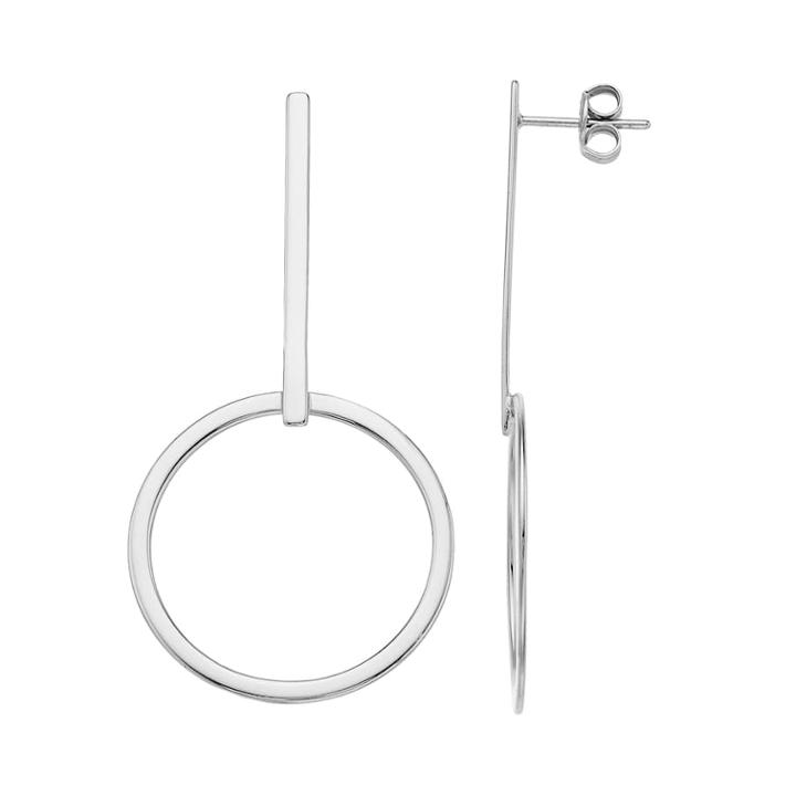 Sterling Silver Bar Hoop Drop Earrings, Women's